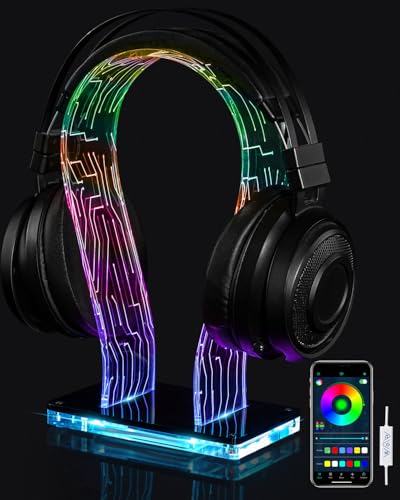OAPRIRE Acrylic RGB Headphone Stand | Customizable 213 Lighting Modes & 60,000 Colors, Lights Sync...