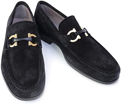 Amazon Salvatore Ferragamo サルヴァトーレ フェラガモ 靴 メンズ ガンチーニ ビジネスシューズ ローファー ブラック Grandioso Nero 8eeeサイズ ブラック 並行輸入品 ビジネスシューズ