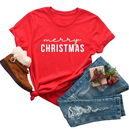 Personalized Handmade Merry Christmas Shirt, Funny Christmas Tee for Women,Cute Christmas Gift, Festive Christmas T-Shirt