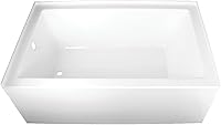 Kingston Brass Aqua Eden VTAP603622L 60-Inch Acrylic Alcove Tub with Left Drain, Glossy White - Durable & Easy Install