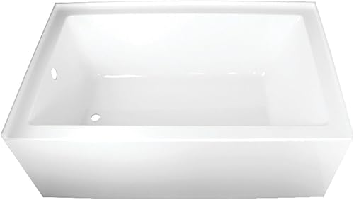 Kingston Brass Aqua Eden VTAP603622L - Tina acrílica para bebidas de 60 pulgadas con drenaje para mano izquierda, color blanco