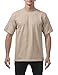 Pro Club Men's 6-Pack Heavyweight Cotton Short Sleeve Crew Neck T-Shirt, Khaki, Large