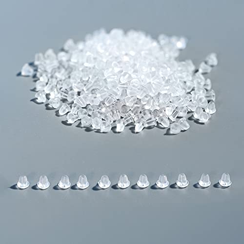 Mmq Silicone Earring Backs For Studs 600 Pcs, Clear Earring Backings, Hypoallergenic Rubber Earring Stoppers, Secure And Comfortable Earring Backs Replacements With Storage Box (Style B) #TOP2
