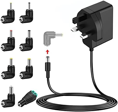 6V 2A Universal Power Adapter Supply with 8 Tips Compatible with Omron Blood Pressure, Baby Monitor, Bush Wooden DAB, Sony XDR-S55 XDRS55