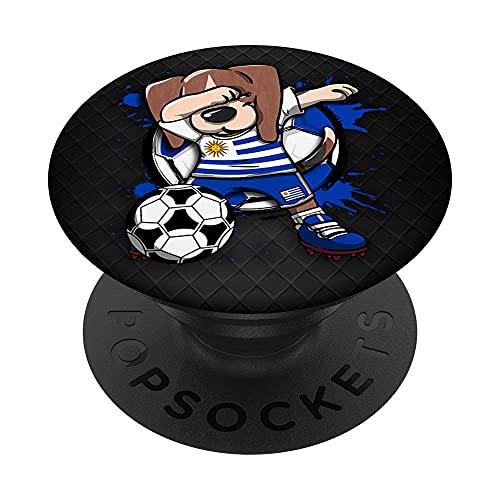 Dabbing Beagle Perro Uruguay Fútbol Jugador Dab Deporte PopSockets PopGrip Intercambiable Cover