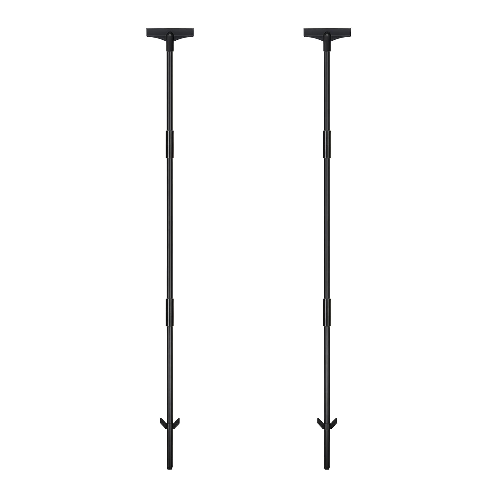Lot de 2 piquets de signalisation de 122 cm - Noir - Étanche - En métal - Pour jardin, cour, pelouse, uniquement pour panneaux en aluminium