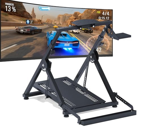 Pukalia Soporte para volante Logitech G29 G920 G923 Plegable, Con soporte caja de cambios y sujeción para Silla Gaming, Thrustmaster T150 T300 TX T500 TH8A, PS4 PS5, Xbox Fanatec Clubsport Cockpit V1