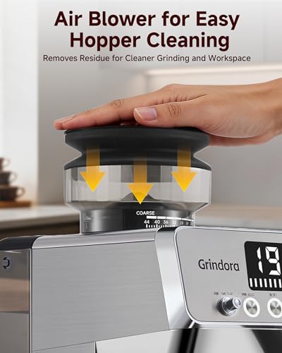Image of Espresso Machine with Grinder, 20 Bar Stainless Steel Espresso Coffee Machine, 44 Grind Settings, 0.1s Precision Timer, PID Control, Milk Frother for Latte, Cappuccino, Americano & Cold Brew