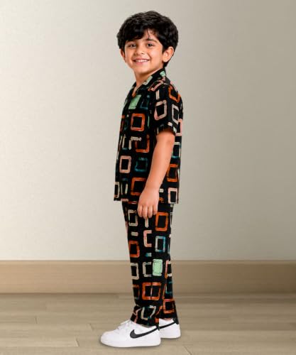 Image of 3BROS Unisex Pure Cotton Short Sleeve Kids Night Dress for Boys & Girls Nightwear /Sleepsuit /Sleepwear /Loungewear Night Suit for Boys and Girls Top and Pyjama Combo Set