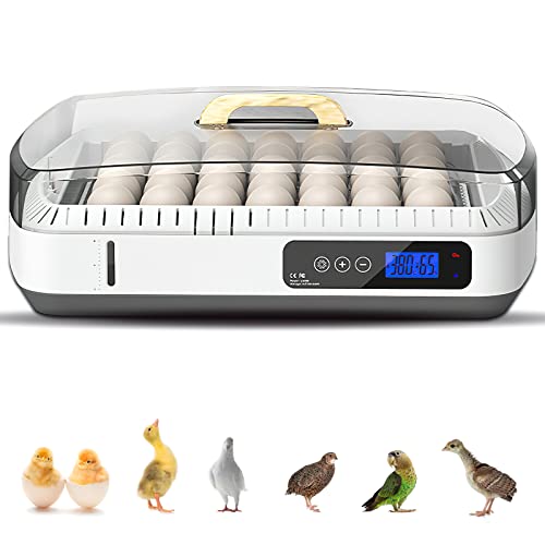 Fistone Egg Incubator, 35 Incubators for Hatching Eggs, Poultry Hatcher Machine with Automatic Egg Turning, Temperature & Humidity Control, for Hatching Chickens, Ducks, Goose, Birds