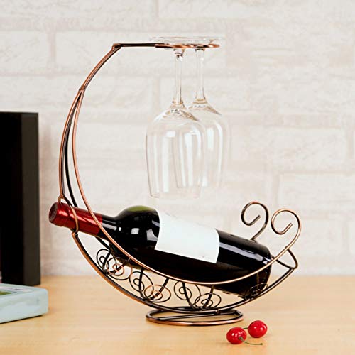 Soporte para botellas de vino metálico rústico para encimera miniatura 2