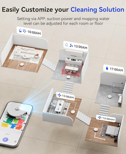 Image of Robot Vacuum and Mop 20,000Pa Robot Vacuum Cleaner,120Day Self Emptying Vacuum Robot,Lidar Navigation,5G /2.4GWiFi APP Aspirateur Robot,Self-Charging Robot Vacuums for Pet,Floor,Carpet R11White