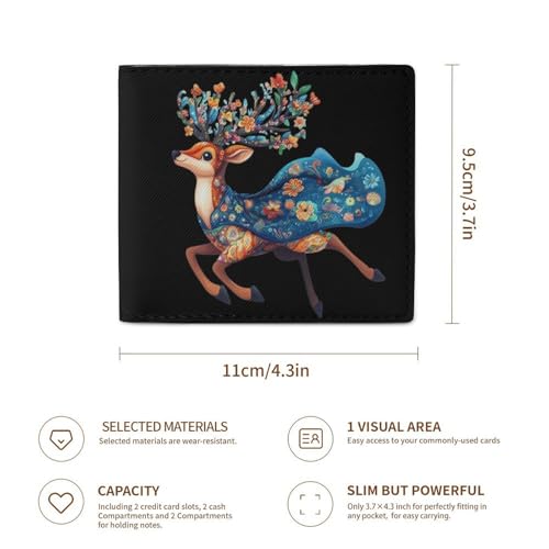 Christmas Deer Coin Purse PU Leather Bifold Wallet Small Change Purse Pouch Front Pocket Wallets3