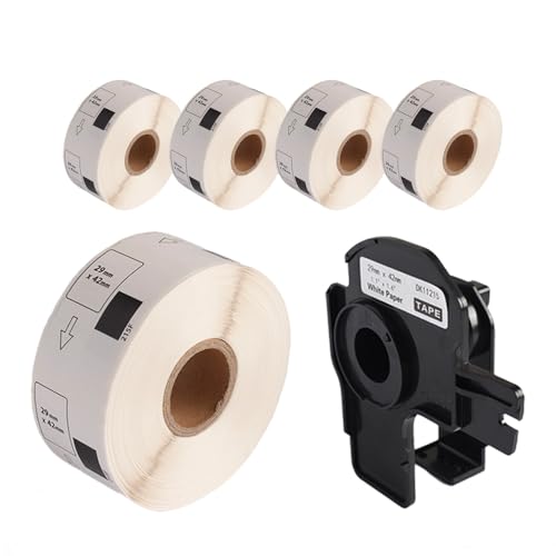 mita 29mm×42mm �v���J�b�g���x�� DK-1215 �Ή� �݊����x���̂� 5�Z�b�g+�݊����x���z���_�[1�� �Z�b�g ���M�����x���e�[�v QL�V���[�Y�Ή��iQL-800 / QL-820 ���j