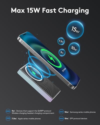 Image of 2026 for Magsafe Portable Charger iPhone, Ultra Slim Magnetic Power Bank Fast Charging, 10000mAh Wireless Battery Pack for iPhone17 /16 /15 /14 /13 /12, Travel & Daily Use Essentials Powerbank