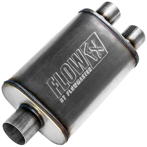 Flowmaster Flow FX Chambered Muffler – 3.00” Center In / 2.50” Dual Out –Moderate Sound – Stainless Steel – Affordable Performance for Modern Trucks, Muscle Cars & Daily Drivers (72198)