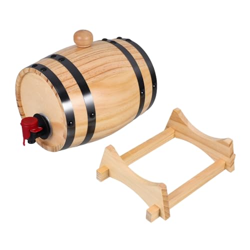 CIYODO Small Whiskey Wine Barrel Wooden Stand Whiskey Dispenser Bar Restaurant Accessory