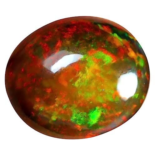 Opale noire naturelle Éthiopie 5.38 ct pierre précieuse ovale cabochon