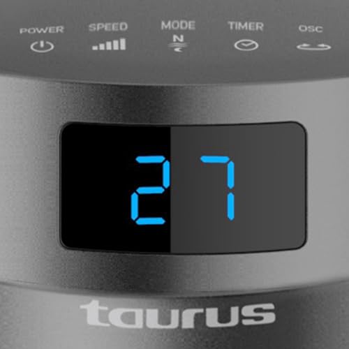 Taurus Babel RCH - Ventilador de torre digital extra alto, 84cm de altura, Indicador de temperatura, 3 velocidades, 3 modos - imagen 4