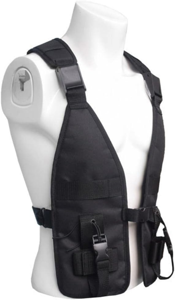 Oxford Cloth Molle Chest Bag Black for Outdoor Training, Hunting, Fishing - Adjustable Straps for CS, Cycling, Photography - Weight Utility Gadget Pouch for Men