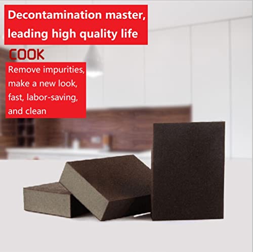 Image of Emery Sponge 8 Pieces, Carborundum Sponges Washing Kitchen Cleaner Tool, Durable Nano Sponge Descaling Rust Scrubbers for Kitchen Cleaning Scouring Pads Brown