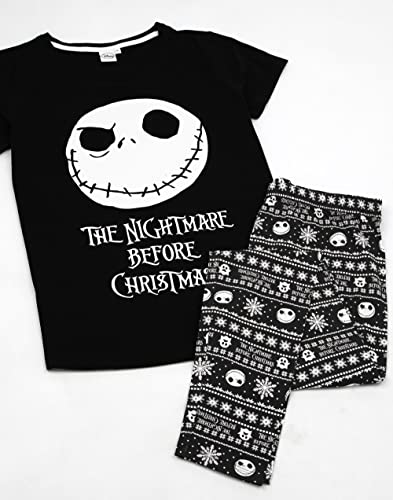 Disney Nightmare Before Christmas Pyjamas Womens Skellington Pj Top Trousers Medium Black #TOP2