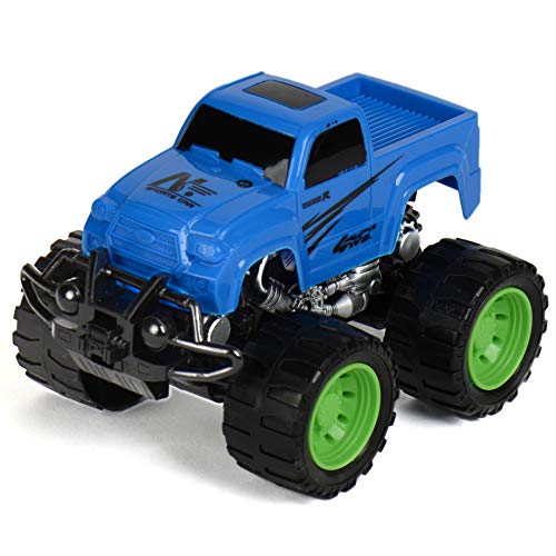 ECCRIS Drive Friction Powered Truck 2 Pack Push and Go Toy Cars with Giant Wheels, Inertia Vehicle