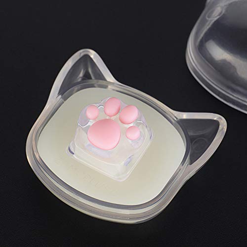 Special Edition New Model 3D Printing Gaming Keycaps Cherry Mx Keycaps Machinery Keyboard Keycaps Cat's Paw Shape Is Suitable Mechanical Keyboard (Transparent) #TOP2