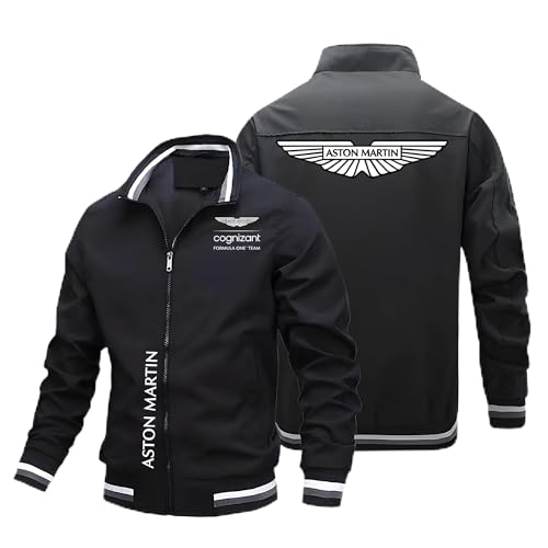 Nyrien Cazadoras Hombre A.s.t.o.n M.a.r.ti.n, Múltiples Bolsillos Retro, Cómoda Abrigo Deportiva, hombre(Black,L)