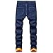 GUNLIRE Men's Thermal Fleece Lined Winter Thicken Warm Slim Fit Stretch Washed Jeans Pants,Dark Blue,30