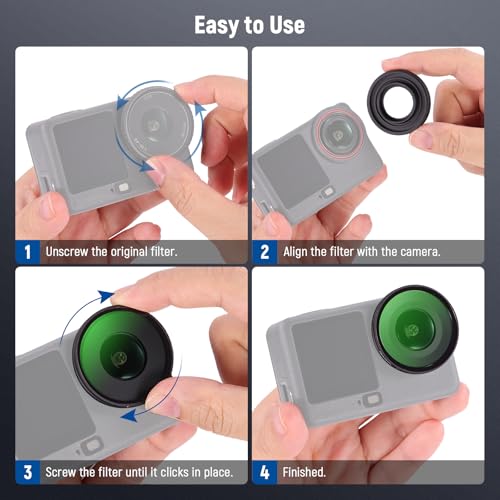 Image of NEEWER CPL + ND Filter Set Compatible with DJI Osmo Action 6 Only, ND8 /16 /32 /64 /256 Adjustable Circular Polarizing Filter Lens Polarizer Screw On Multicoated Action Camera Accessories, FL-B109