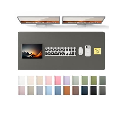 YSAGi Leather Desk Pad Protector, Office Desk Mat, Large Mouse Pad, Non-Slip PU Leather Desk Blotter, Laptop Desk Pad, Waterproof Desk Writing Pad for