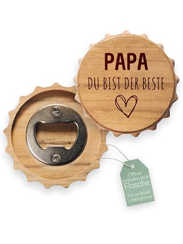 Abenteuernah Bottle Opener Beer Cap as Father's Day Gift, Bottle Opener Dad, Father's Day, Gifts for Man, Beer Opener Dad, Personalised Gift for Men (Dad)
