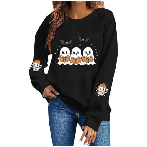 Cute Ghost Sweatshirt Womens Spooky Halloween Sweatshirt