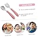 Abaodam Infant Spoon First Stage Toddler Fork Spoon Set Kids Silverware Set Durable Lightweight