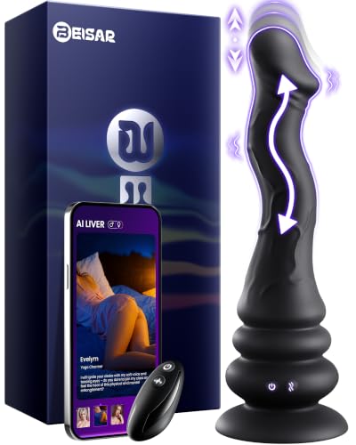 Image of Beisar 3 in 1 Prostate Massager Anal Dildo - Powered Vibrating Butt Plug Male Sex Toys for Men Vibrator with 9 Wave Wriggling Thrusting Modes, Anal Dildo Plug Adult G, P-Spot Vibrator Remote Control