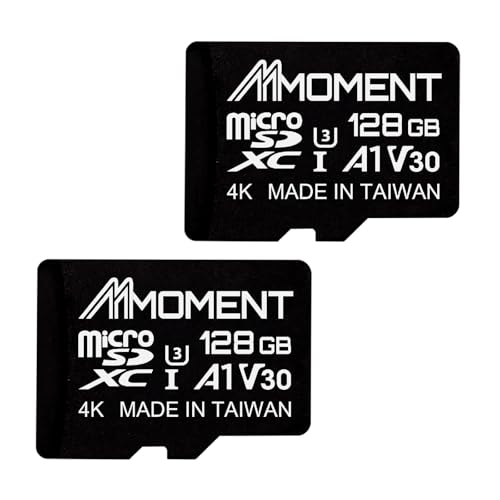 Image of MMOMENT MM13 Jolly 128GB (2 Pack) Micro SDXC Card, A1, UHS-I, U3, V30, Class 10 Compatible, Read Up to 100 MB /s,Write Up to 40 MB /s, SD Adapter Included