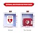 AED Defibrillator Wall Mount Cabinet | Optional Alarm & Lock | Durable Steel Frame | Fits Most Brands of AED's for Public Spaces or Home (White)(AED NOT Included)