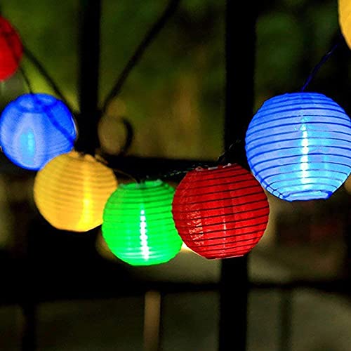 Guirlande Lumineuse Lampe Solaire Exterieur Jardin, 10 LED 3.5M Lampe Lampion Décoration Noël...