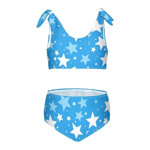 KLL Blue Stars Girls' Two Piece Bikini Sets Beach Swimsuits Swimwear Cute Shoulder Strap