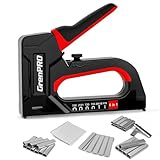 GRENPRO Staple Gun, 6-in-1 Manual Brad Nailer with...