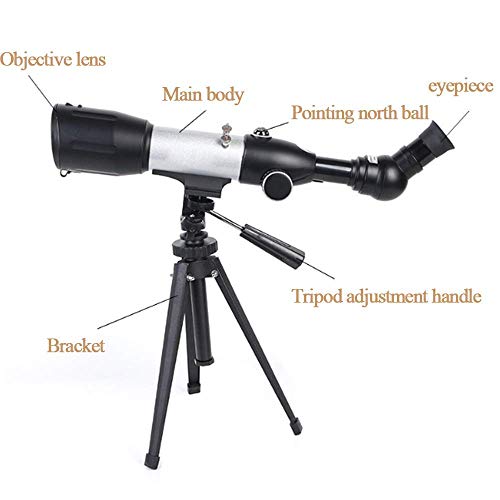 Telescopio astronómico refractor 50 mm con trípode y bolsa miniatura 3