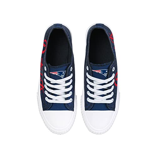 Image of FOCO Womens NFL Team Logo Ladies Fashion Color Glitter Low Top Canvas Sneakers Shoes