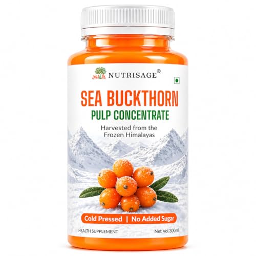 Image of Sea Buckthorn Pulp Concentrate | Cold Pressed Himalayan Superfruit | Rich in Omega 3,6,7,9 & Vitamin C | No Added Sugar | Antioxidant Rich Daily Wellness Drink | 300ml