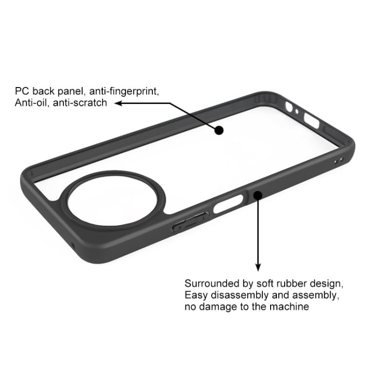 Image of REALCASE Back Cover Case for VIvo T3x 5G / Vivo Y58 5G | Slim Fit Hard PC Back & Soft TPU Bumper | Protective Shockproof Scratch Resistant Case for VIvo T3x 5G / Vivo Y58 5G (Black+Clear)