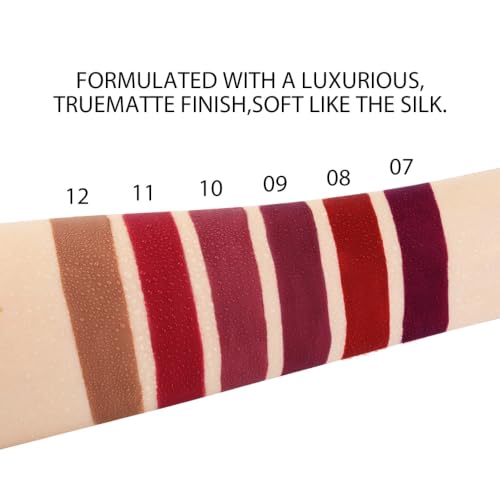 Image of evpct 1Pcs Light Nude Soft Brown Matte Liquid Lipstick Lip Gloss Glossy Set for Black Women 24 Hour Silky Velvet Lipstick labiales matte larga duracion mate 24 horas originales 12#