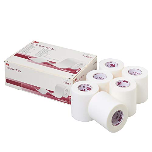 3M Transpore White Tape 1534-2, 60 Rolls (Pack of 10)