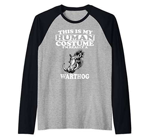 This Is My Human Costume I'm Really A Warthog Maglia con Maniche Raglan