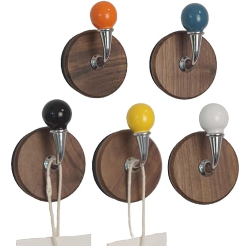 5 Pcs Colorful Magnetic Hooks Heavy Duty Magnet Hook Strong Neodymium Magnetic Coat Hooks Magnetic Hanger for Refrigerator, Metal Door, Locker for Hanging Towel, Coat, Bag, Umbrella (G)