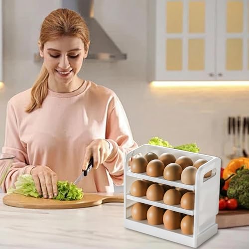 Bandeja apiladora de huevos de 3 niveles para puerta lateral de refrigerador 4